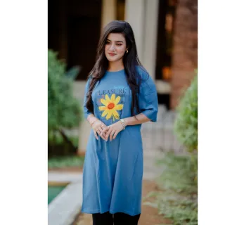 ৪ পিস লেডিস লং টি-শার্ট কম্বো ১১৯৯ টাকা (Style-Cheery Merun // VIVRE White // Panda Megenta // Pleas thumbnail 2