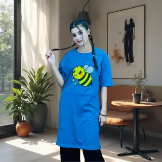 2 Pis Long T-Shirt Combo (BEE Light Blue // BOBA Black) thumbnail 4