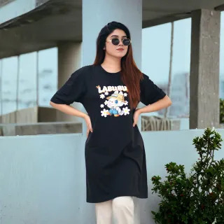 ৪ পিস লেডিস লং টি-শার্ট কম্বো ১১৯৯ টাকা (Style-Orange Juice Megenta // Embrance White // Labubu Blac thumbnail 6
