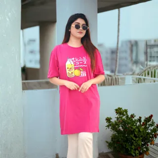 ৪ পিস লেডিস লং টি-শার্ট কম্বো ১১৯৯ টাকা (Style-Orange Juice Megenta // Embrance White // Labubu Blac thumbnail 4