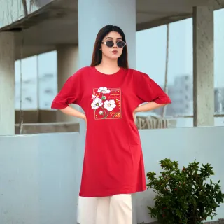 ৪ পিস লেডিস লং টি-শার্ট কম্বো ১১৯৯ টাকা (Style-Orange Juice Megenta // Embrance White // Labubu Blac thumbnail 5